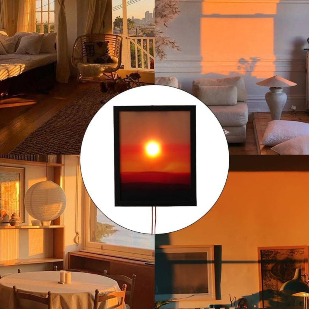 GetSenzora-Luz de Atardecer - Cuadro LED Recargable de Pared con Encendido tactil y Diseño Inalámbrico Estético