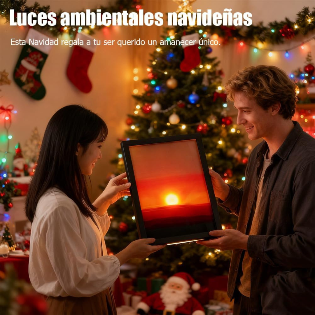 GetSenzora-Luz de Atardecer - Cuadro LED Recargable de Pared con Encendido tactil y Diseño Inalámbrico Estético
