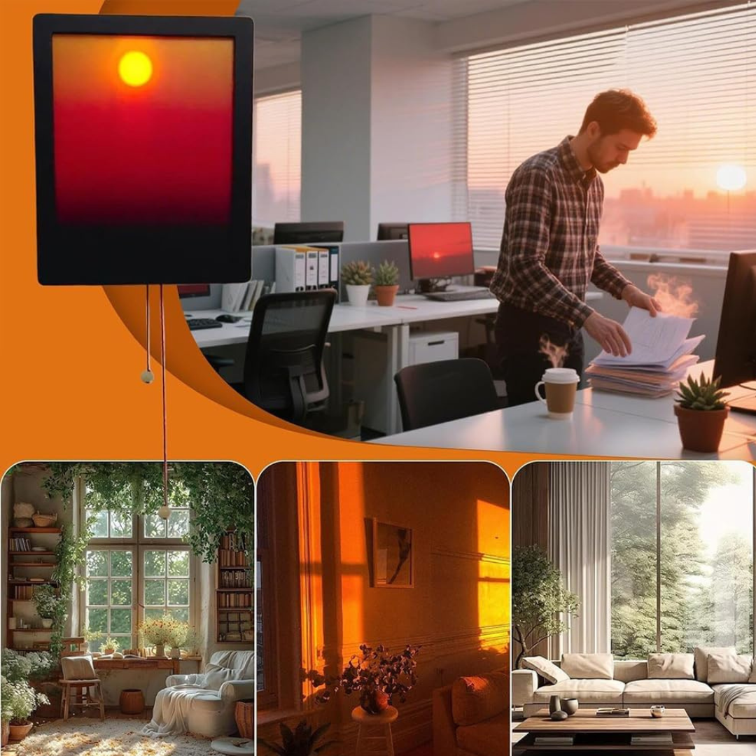 GetSenzora-Luz de Atardecer - Cuadro LED Recargable de Pared con Encendido tactil y Diseño Inalámbrico Estético