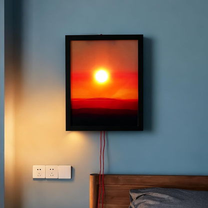 GetSenzora-Luz de Atardecer - Cuadro LED Recargable de Pared con Encendido tactil y Diseño Inalámbrico Estético