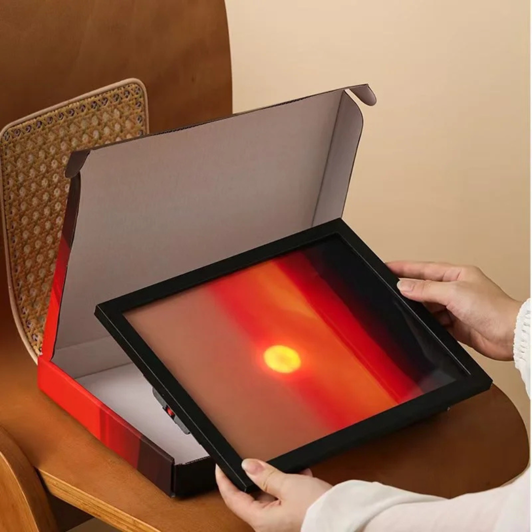 GetSenzora-Luz de Atardecer - Cuadro LED Recargable de Pared con Encendido tactil y Diseño Inalámbrico Estético